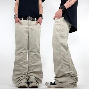 Vintage y2k rare bootcut flared low rise grunge archive cream pants